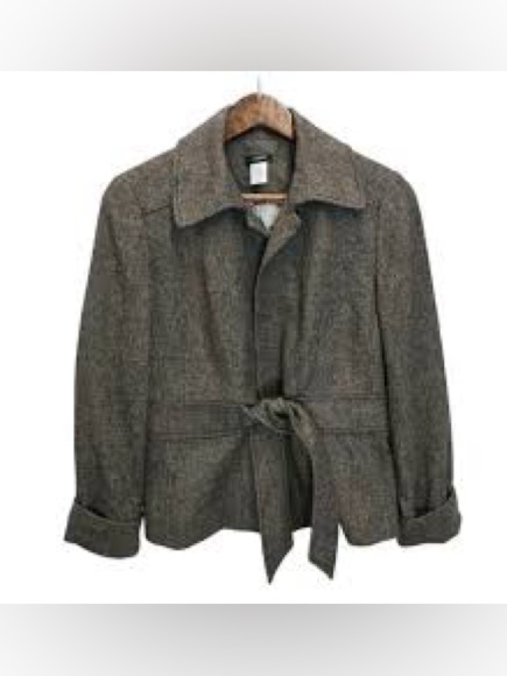 🌟 J.Crew Robert Noble Wool Herringbone Belted Blazer Jacket Brown🌟